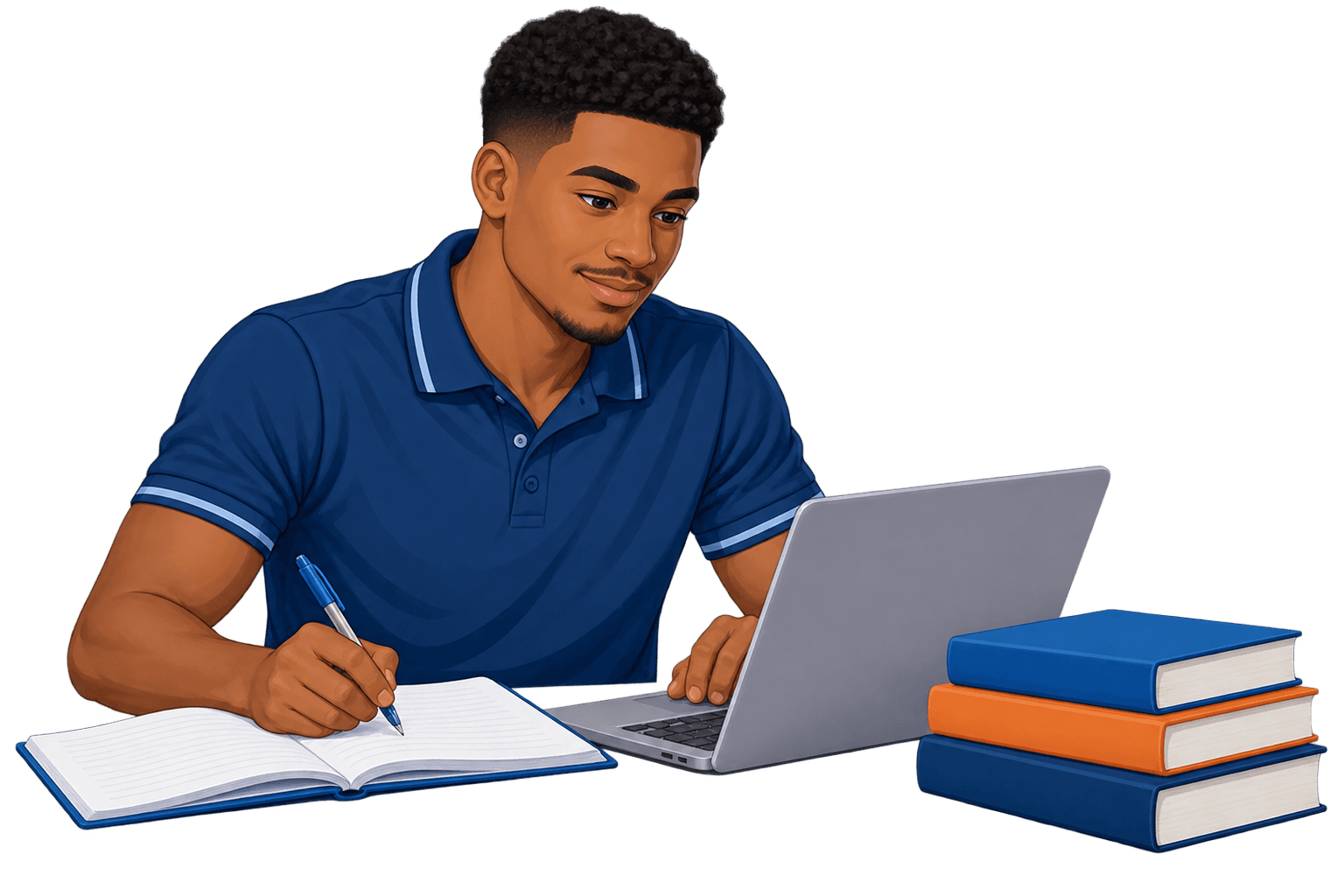 Young adult studying CXC CSEC Maths online